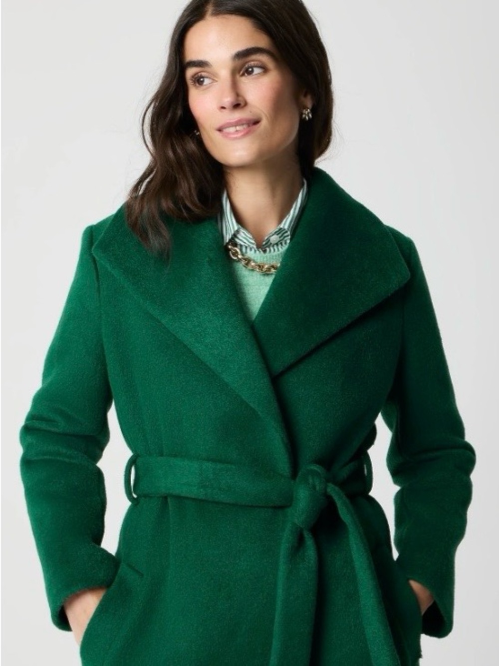 J. Crew Emerald Green Belted Coat 16 - Picture 11 of 11